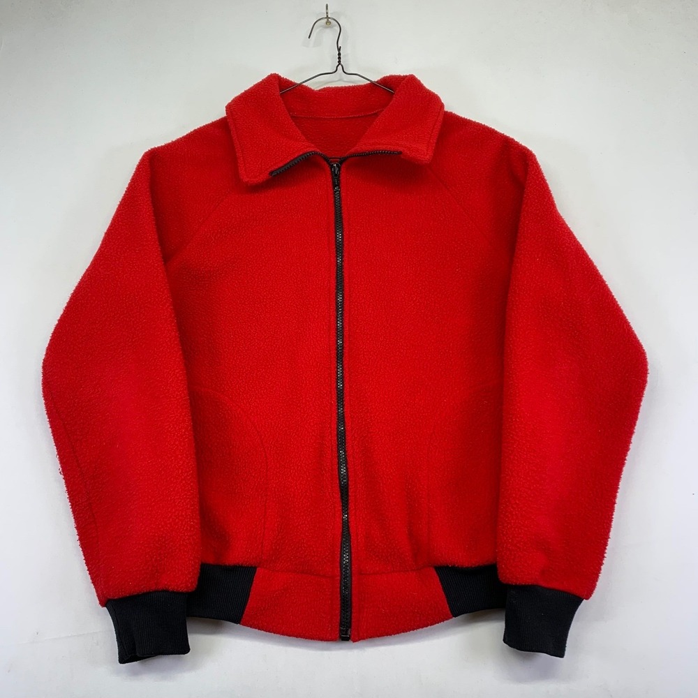 Vintage REI Mens Small Red Fleece Jacket Full Zip Outdoor Coat Gorpcore Hiking